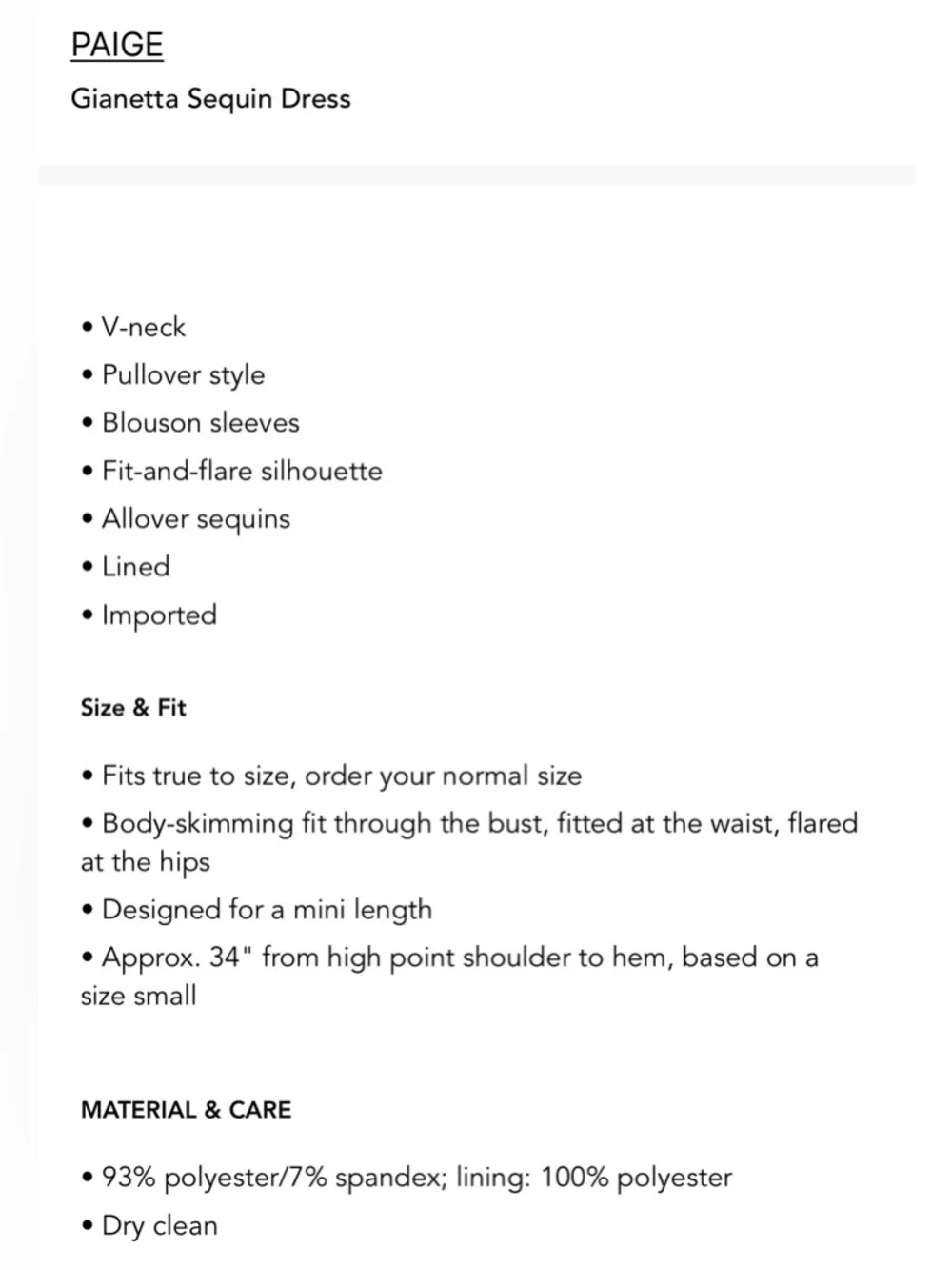 PAIGE Gianetta Black Sequin Mini Dress - Picture 6 of 6